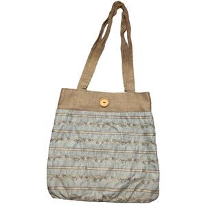 Vtg Tapestry Fabric Crossbody Tote Bag Cosplay Regency Cottage Coastal Granny